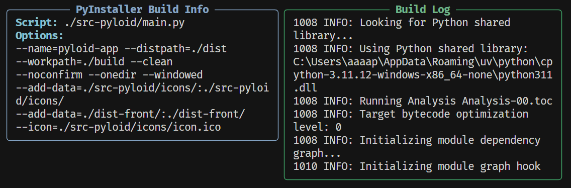 PyInstaller Build Interface